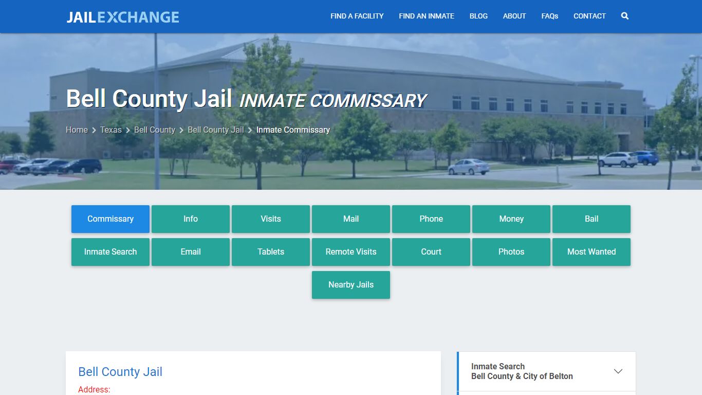 Inmate Commissary, Care Packs - Bell County Jail, TX